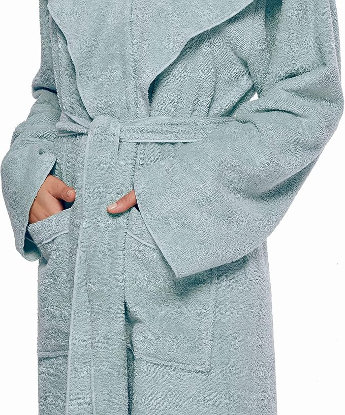 Arus Women's Princess Robe Ankle Long Hooded Lightweight Turkish Cotton Bathrobe