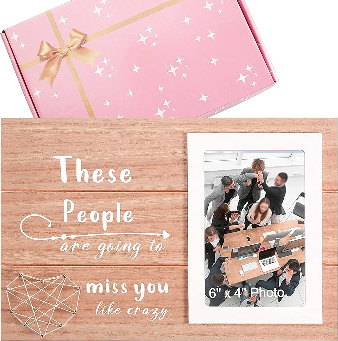 Photo Frame Retirement Gift,Goodbye Farewell Present,New Job Present,Picture Frame Keepsake for Boss,Coworker,Friend,College Going Away Keepsake from Family, End of Year Class Group Teacher Gift