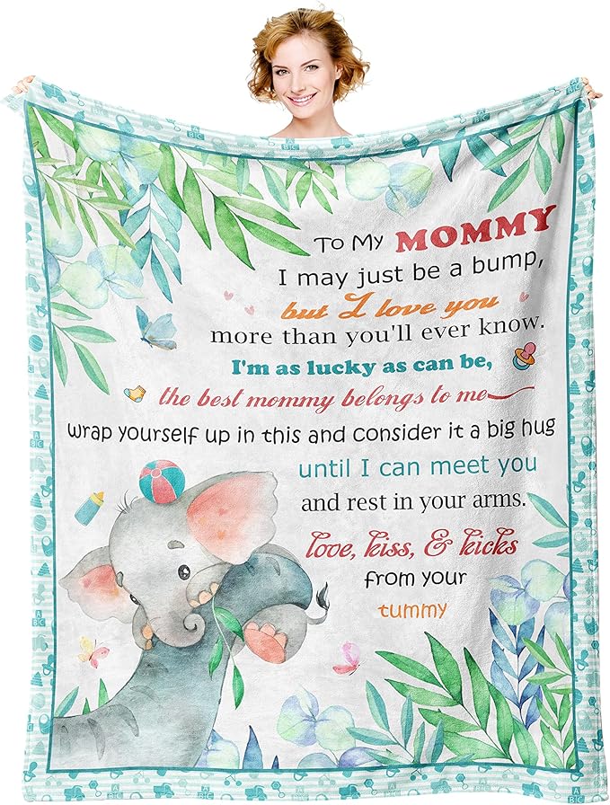 Xutapy New Mom Gifts for Women, Mom to be Blanket 60’’x50’’, First Time Mom Gifts Ideas, Best Gift for New Mom Mommy After Birth, New Pregnancy Gifts for Mom Throw Blanket, Gender Reveal Gifts