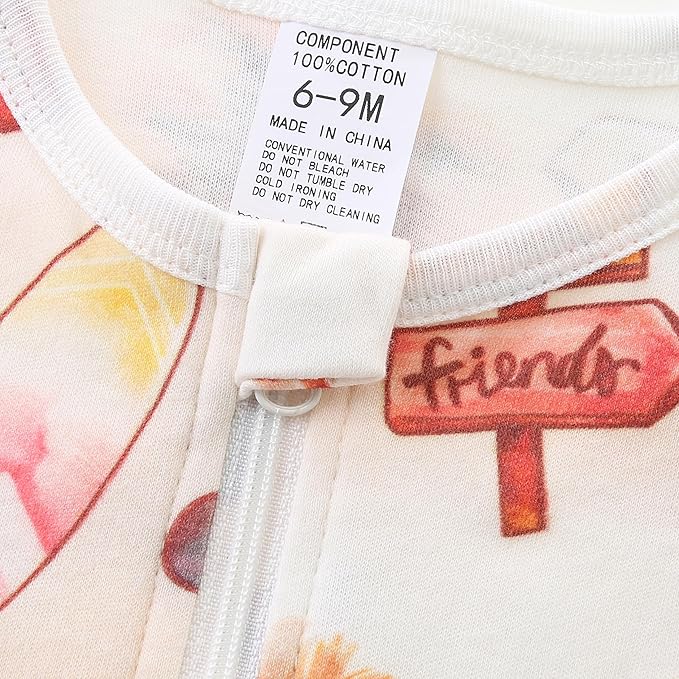 Baby Boy Girl Romper Short Sleeve 100% Cotton Bodysuit Outfits 2 Way Zipper Jumpsuit