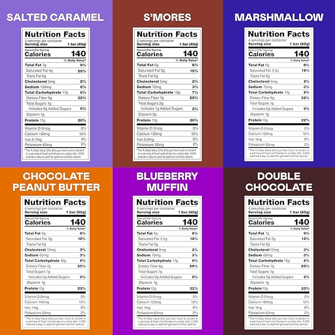 MAGIC SPOON Treats - High Protein Bars, Low Carb, Keto Friendly, 1g of Sugar, Gluten Free, Crispy Treat Cereal Bar, On-The-Go Healthy Snack (1 of each Marshmallow, Chocolate PB, Blueberry Muffin, Double Chocolate, Smores, Salted Caramel)