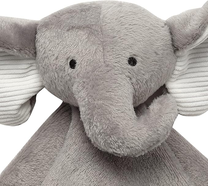 Lambs & Ivy Gray Elephant Soft Baby/Child/Toddler Plush Lovey Security Blanket