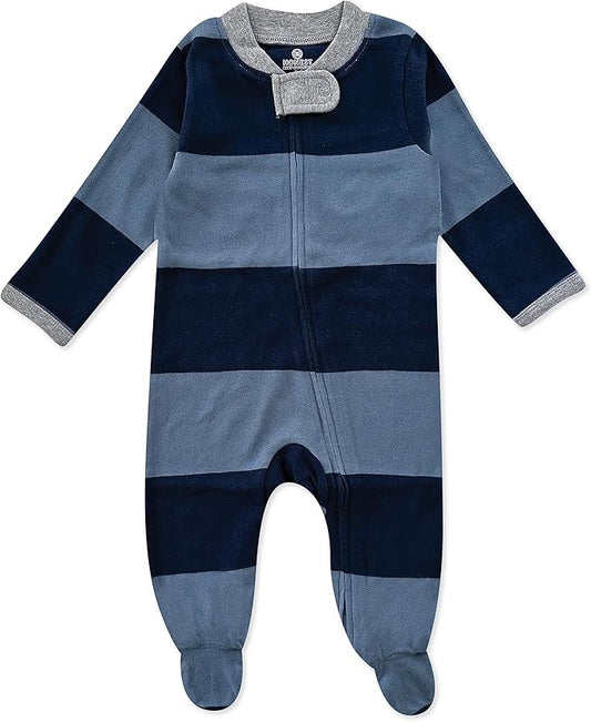 HonestBaby Sleep & Play Footed One-piece Pajama Sleeper 100% Organic Cotton, Baby Boys