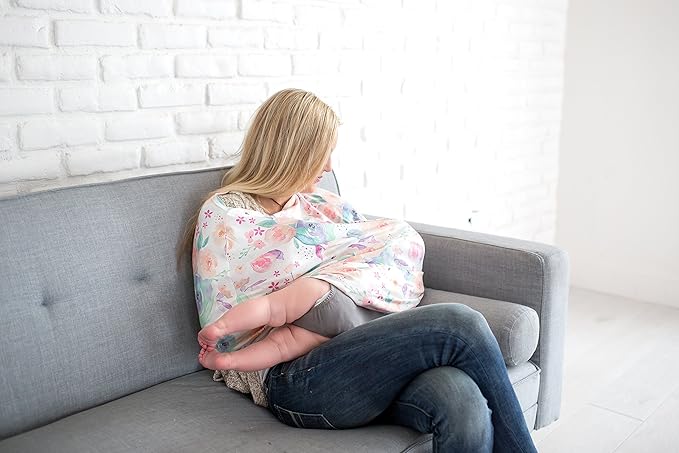 Copper Pearl Multi-Use Cover: Car Seat, Nursing, and Stroller Cover for Sun - Stretchy Fabric, All-Season Use, Stylish Designs, Easy Access for Moms - Bloom