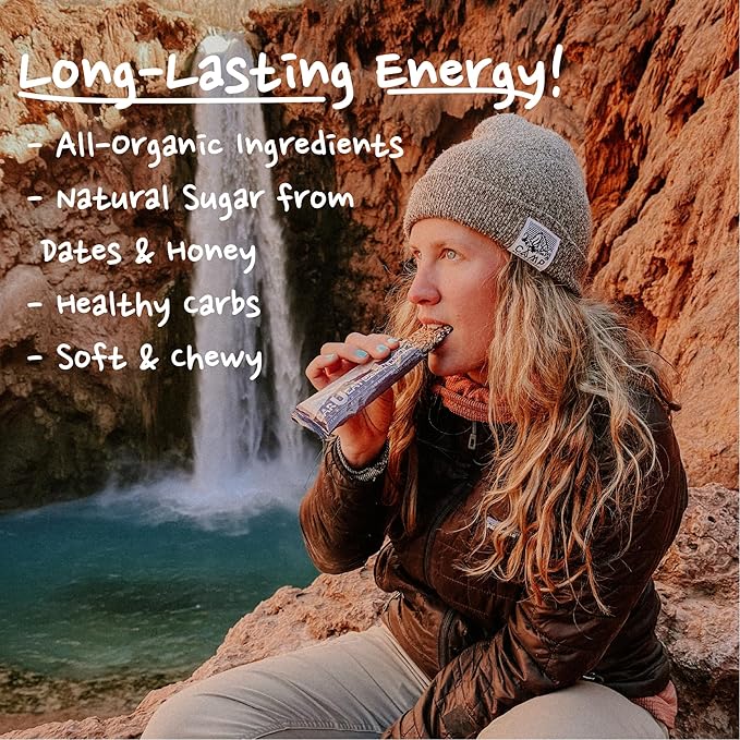 BAR-U-EAT Gluten-Free, Organic, Soft & Chewy Energy Bar. Real Food | Seed Oil Free | No Artificial Sugar | Compostable Packaging | Healthy Snacks (Variety 12 Pack)