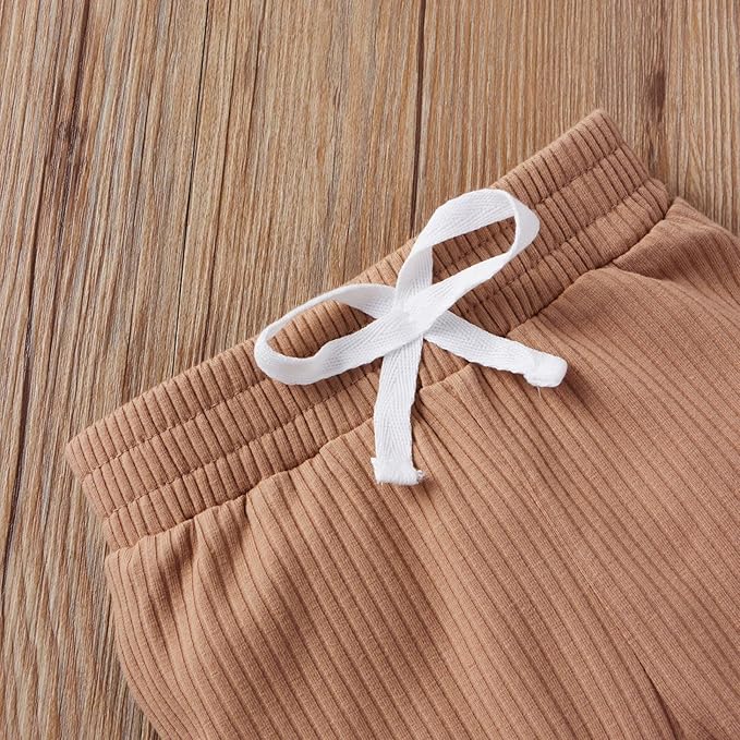 CIYCUIT Newborn Baby Boy Clothes Ribbed Knit Long Sleeve Bodysuit Pants 2-Piece Fall Winter Outfits