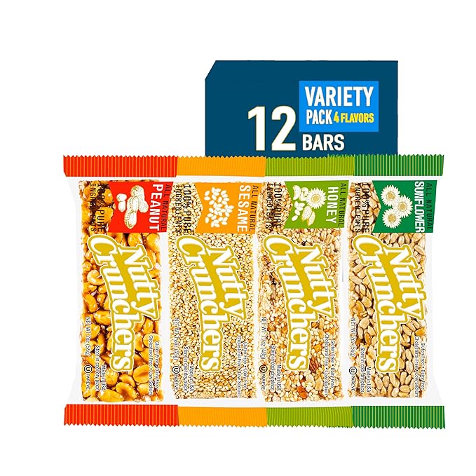 Nutty Crunchers All Natural Ingredients (Variety Pack (4 Flavors), 12 Bars/box)