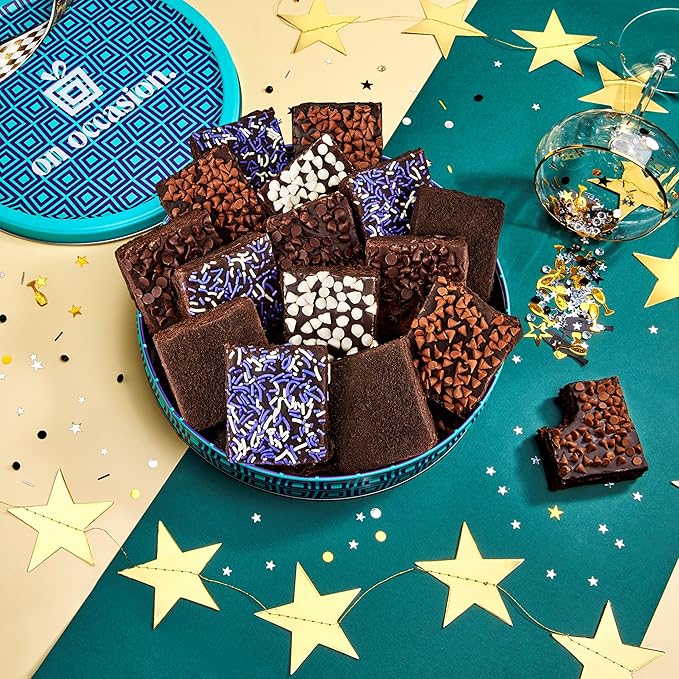 On Occasion Chocolate Brownies Individually Wrapped – Fudge Dessert Gift Box – Gourmet Fresh Baked Treats – Premium Bakery Selection