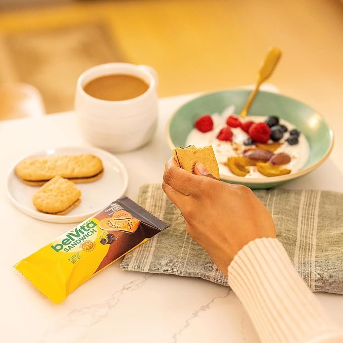 belVita Breakfast Sandwich Dark Chocolate Creme Breakfast Biscuits, 64 Total Packs, 8 Boxes (2 Sandwiches Per Pack)