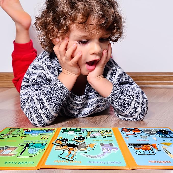 Magnetic Puzzles for Kids Ages 1-3, Travel Toddler Puzzles Ages 2-4 Year, Excavator Refrigerator Magnet for Kids Learning Gift for Road Trip
