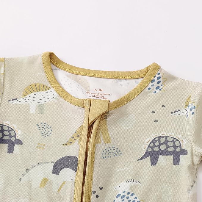 OPAWO Viscose from Bamboo Baby Pajamas Girl 2pack Mittens Cuff 2 Way Zipper Soft Footless Sleeper Baby Boy One-Piece Romper