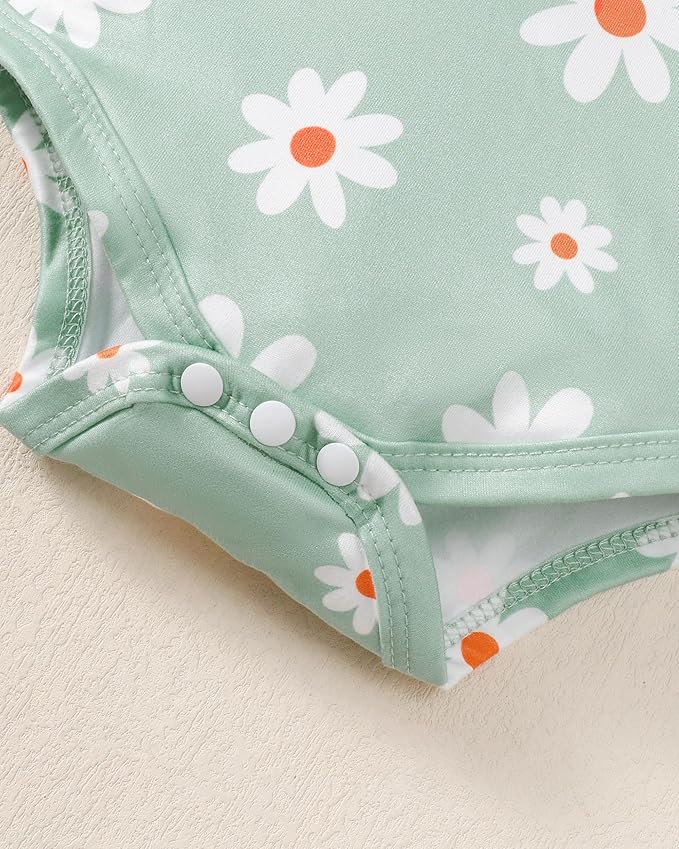 Renotemy Newborn Baby Girl Clothes Outfits Infant Romper Ruffle Floral Pants Cute Toddler Baby Girl Clothes Set