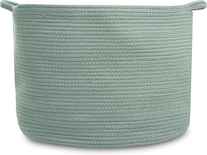 Natemia Extra Large Storage Basket (20" x 20" x 14") - Woven Baby & Toy Organizer, Blanket Basket