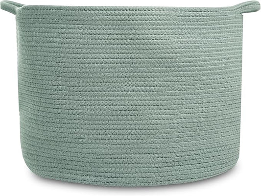 Natemia Extra Large Storage Basket (20" x 20" x 14") - Woven Baby & Toy Organizer, Blanket Basket