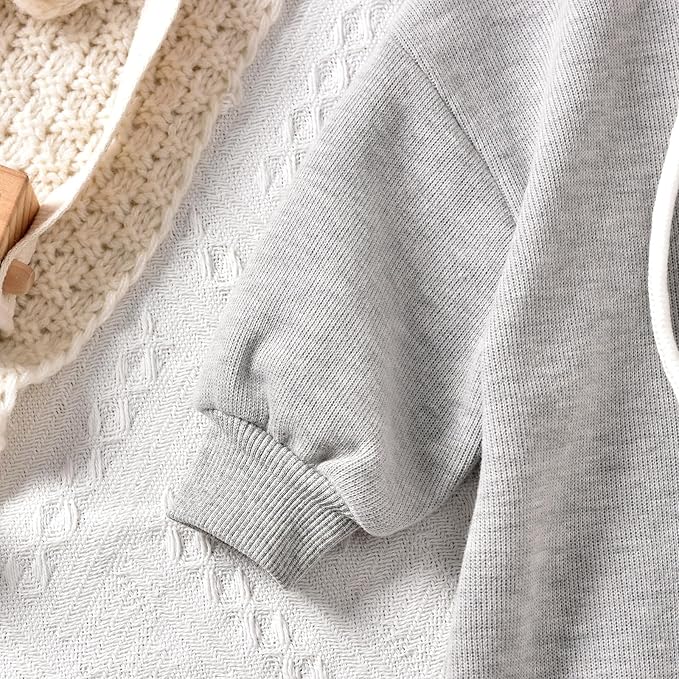 Unutiylo Unisex Baby Boys Girls Long Sleeve Infant Baby Zipper Hooded Jumpsuits Romper Loose Outfit Clothes