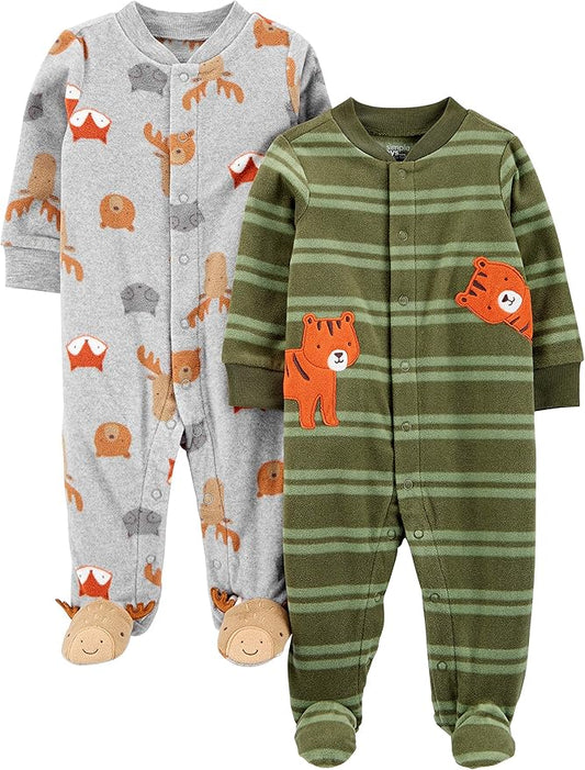 Simple Joys by Carter's baby-boys 2-pack Fleece Footed Sleep and PlayBaby and Toddler Sleepers