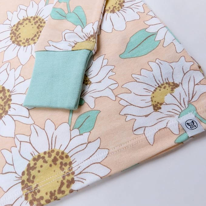 HonestBaby baby-girls 2-piece Pajamas Sleepwear Pjs 100% Organic Cotton for Baby, Toddler, Kids, Girl