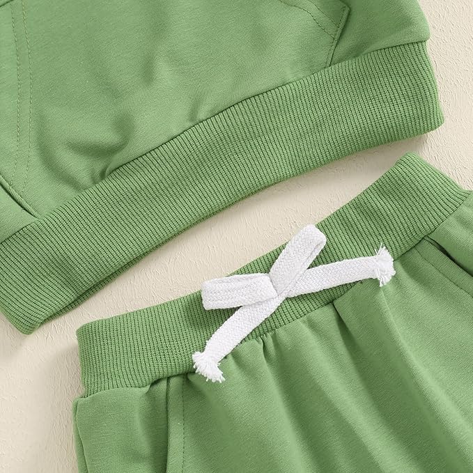 2Pcs Baby Boys Hoodie Tops Pants Set Dinosaur Deer Print Sweatsuit Fall Winter Outfits