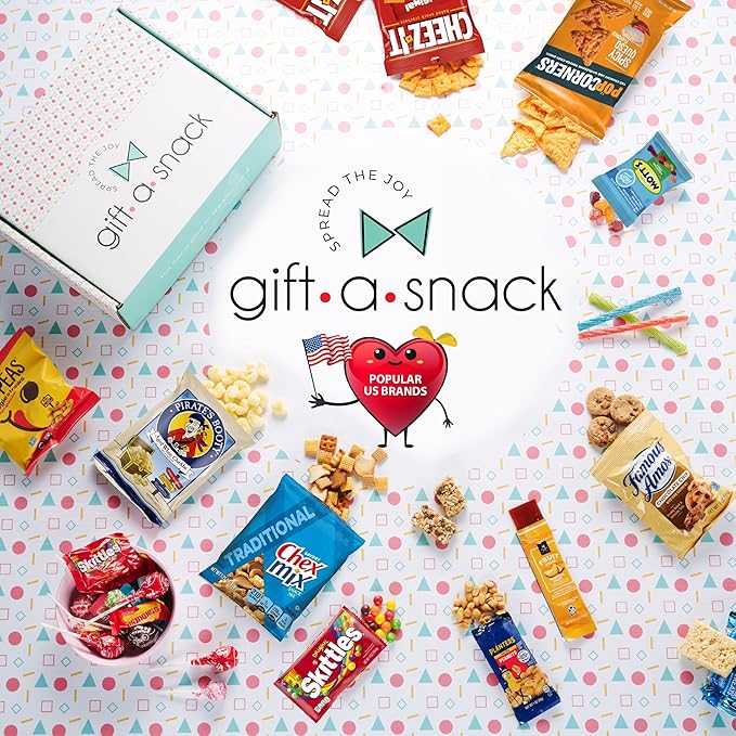 Gift A Snack - Back to School/Off to College Healthy Snack Box Care Package + Greeting Card (60 Count) Birthday Treats Gift Basket, Nutritious Granola Breakfast Bars, Office Food Assortments