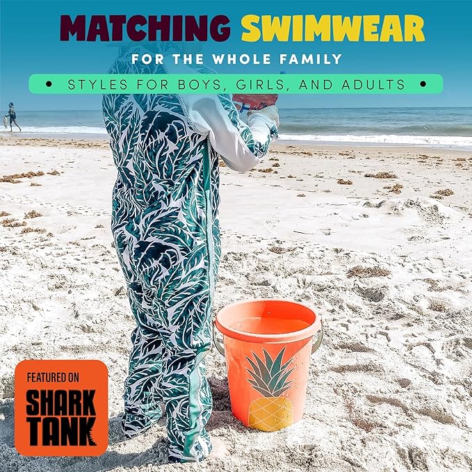 SwimZip Boys' Long-Sleeve UPF 50+ Swimsuit for Baby, Toddler, & Little Boys