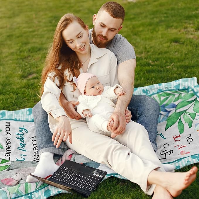Xutapy New Dad Gifts for Men Blanket 60’’x50’’, Baby Announcement Gifts, First Time Daddy Gifts, Best Gifts for New Dads to be, Gender Reveal Gifts, Soon to be Father Blanket