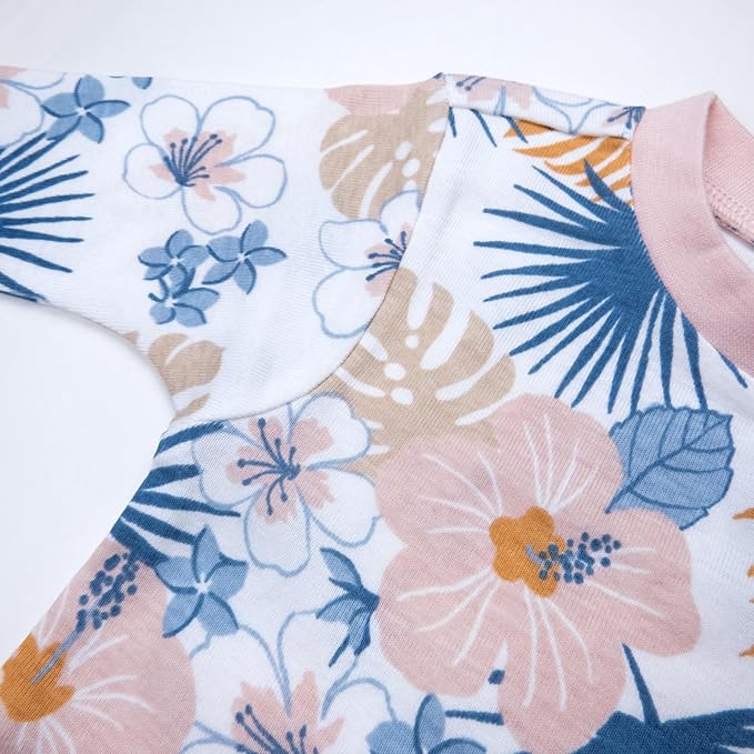 HonestBaby baby-girls 2-piece Pajamas Sleepwear Pjs 100% Organic Cotton for Baby, Toddler, Kids, Girl