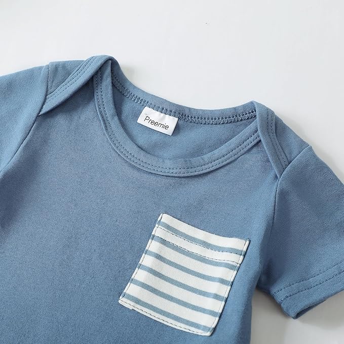 SUNNY PIGGY Baby Boy Clothes Newborn Infant Boys Outfits Romper Hat Pants 3PC Set 0-3 3-6 6-12 12-18 Month Clothing Gift