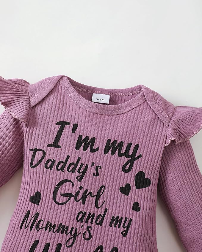 SUNNY PIGGY Baby Girl Clothes Newborn Outfits Infant Ruffle Romper 0-18M Fall Winter Flower Plaid Pants Clothing Set