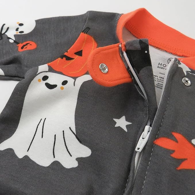 HonestBaby Baby Celebration Sleep & Play Footed One-Piece Pajama Sleeper 100% Organic Cotton