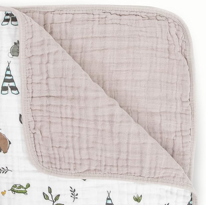Little Unicorn Original Premium Cotton Quilt | Multi-Layered & Extra-Soft Muslin Fabric |for Babies & Toddlers (Forest Friends)