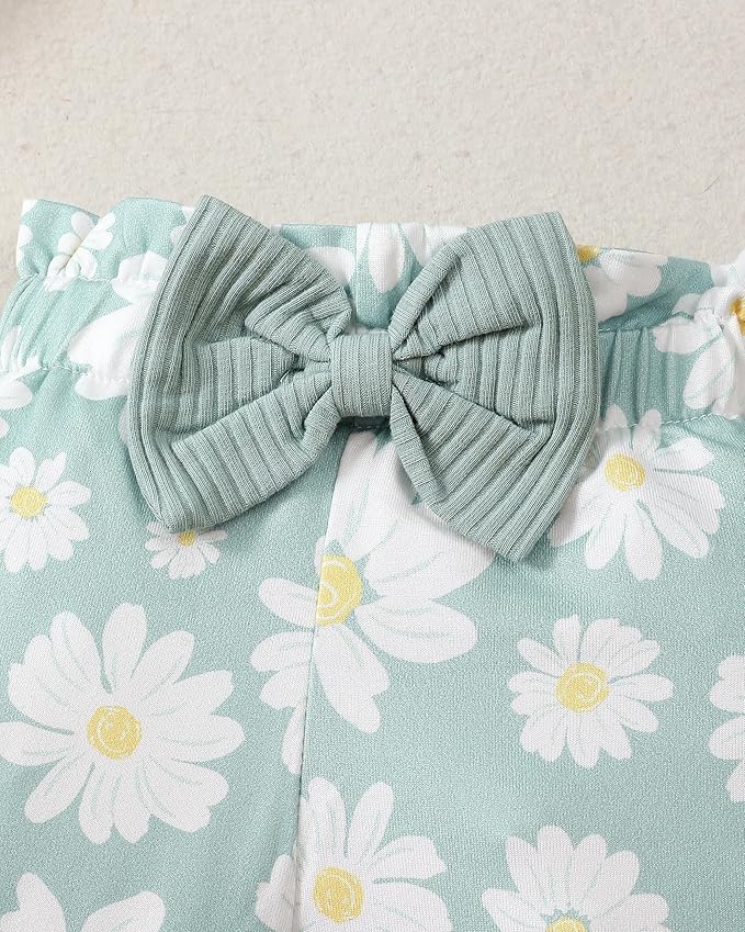 Renotemy Newborn Baby Girl Clothes Outfits Infant Romper Ruffle Floral Pants Cute Toddler Baby Girl Clothes Set