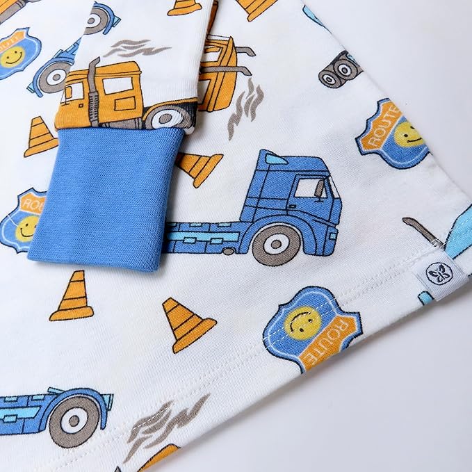 HonestBaby 2-Piece Pajamas Sleepwear Pjs 100% Organic Cotton for Baby, Toddler, Kids, Boy