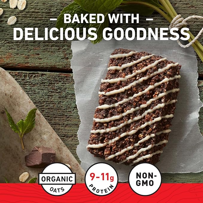 CLIF BAR - Cool Mint Chocolate with Caffeine - Made with Organic Oats - Energy Bars - Non-GMO - Plant Based Protein Bars (10 Pack)