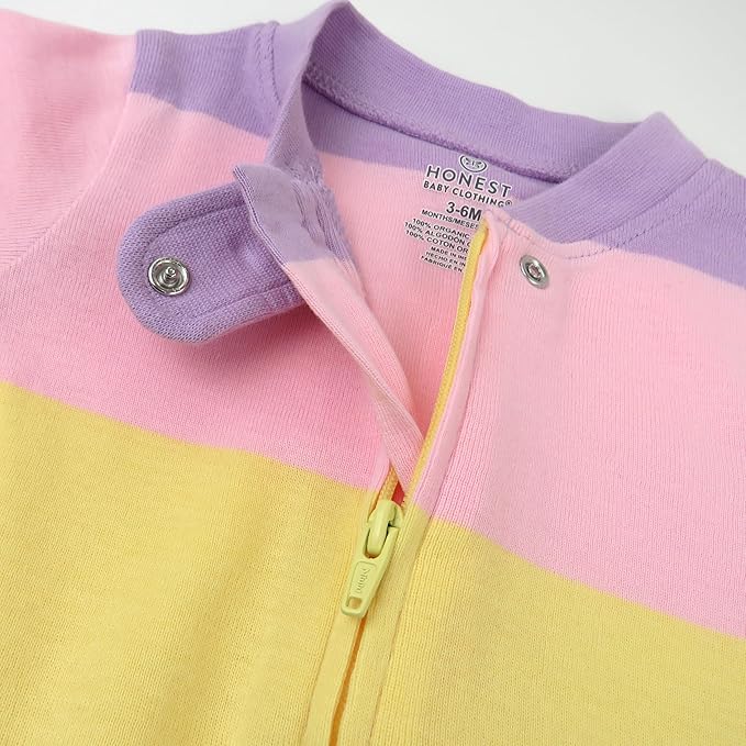 HonestBaby Baby Celebration Sleep & Play Footed One-Piece Pajama Sleeper 100% Organic Cotton