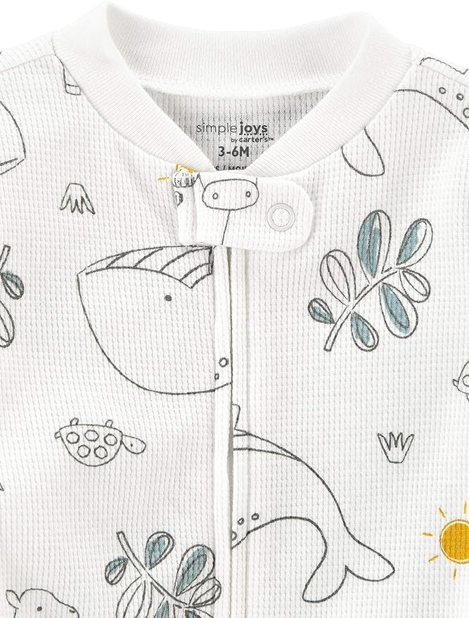 Simple Joys by Carter's unisex-baby 2-way Zip Thermal Footed Sleep and Play, Pack of 2