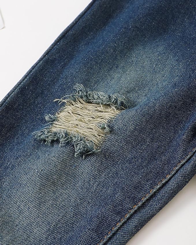 NZRVAWS Toddler Baby Boy Clothes Pullover Sweater Ripped Jean Sweatsuit Little Boy Outfit Fall Winter Clothing Set 6M-7T