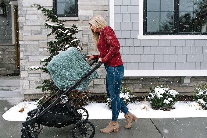 Copper Pearl Multi-Use Cover: Car Seat Covers, Nursing Cover, and Stroller Cover for Sun - Stretchy Fabric, All-Season Use, Stylish Designs, Easy Access for Moms - Juniper