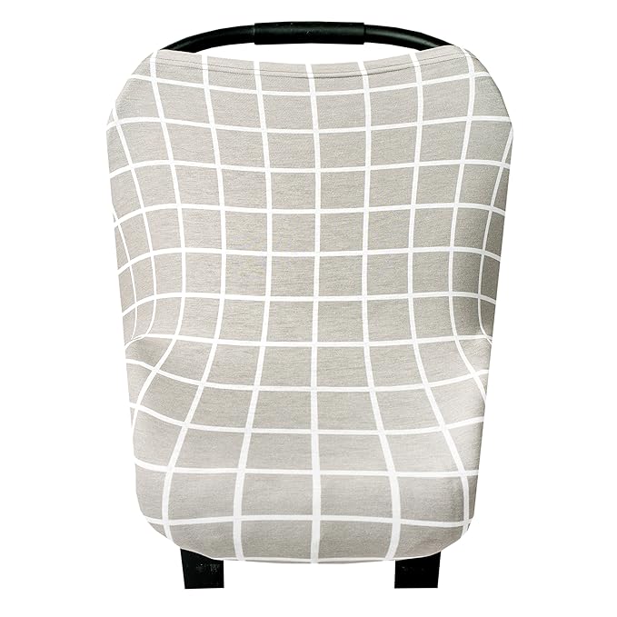 Baby Car Seat Cover Canopy and Nursing Cover Multi-Use Stretchy 5 in 1 Gift Midway by Copper Pearl