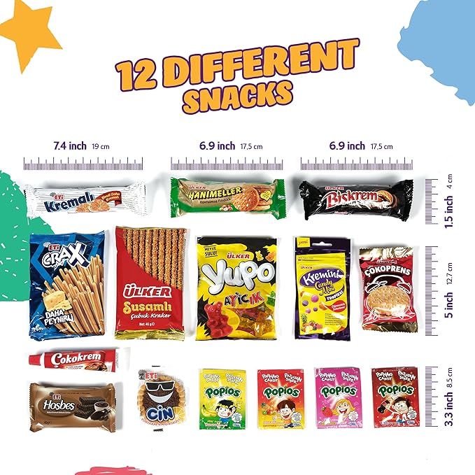 Eastanbul International Snack Box, Premium 12 Full-Size Foreign Snack Box, From Around The World International, Sweet, Savory, Chewy, Crunchy