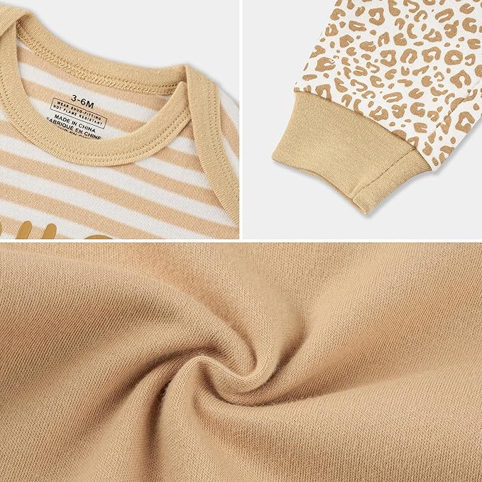 Baby Newborn Layette 10-Piece Sets Cotton Bodysuits Pants Sets for Baby Boys Girls Toddler Unisex Baby Gift Set