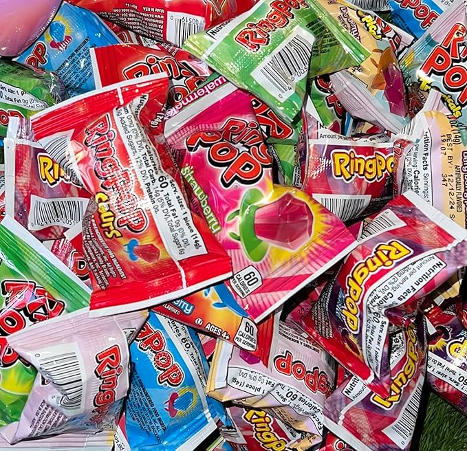 Halloween Bulk Candy |RingPopps Lollipops (40 Count) Party Favors, Birthday Individually Wrapped w/Assorted Fruity Flavors by MAJUU CONNECT