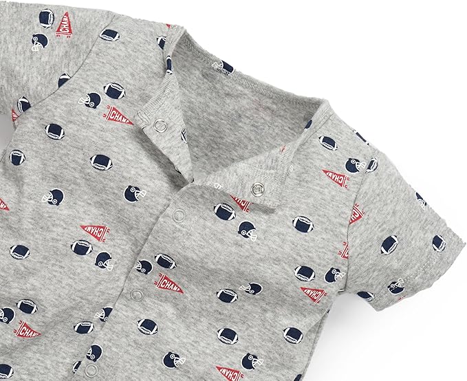 3-Pack 100% Cotton Baby Boy Rompers,0-24Months Short Sleeve Toddler Romper,Breathable Spring/Summer Clothes