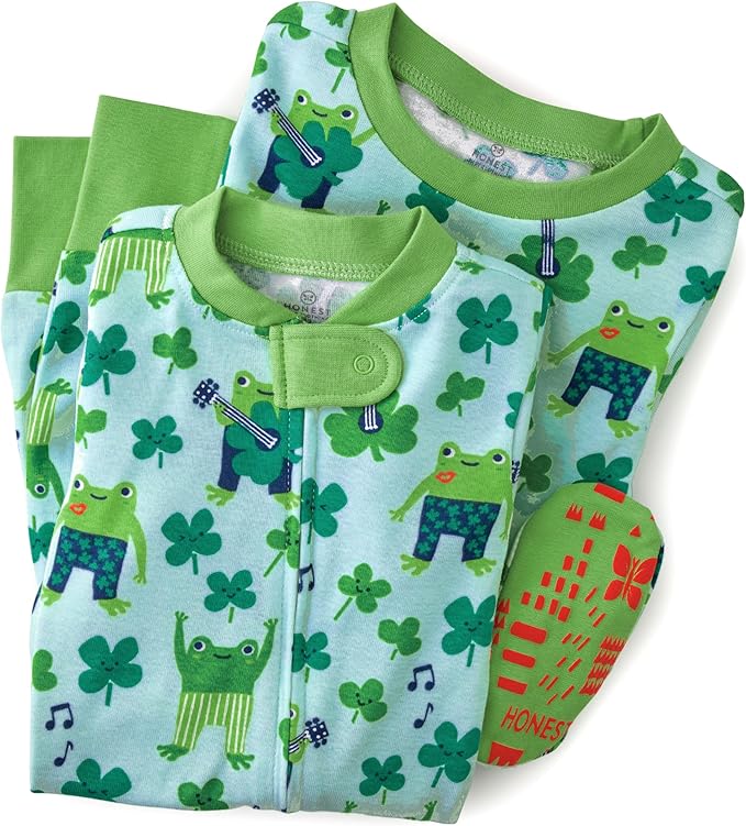 HonestBaby unisex-baby Celebration 2-piece Pajamas Sleepwear Pjs 100% Organic Cotton for Baby, Toddler, Kids