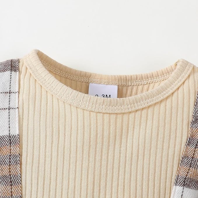 Newborn Infant Baby Girl Clothes Fall Winter Plaid Long Sleeve Jumpsuit One Piece Romper Bodysuit Baby Overalls Outfits