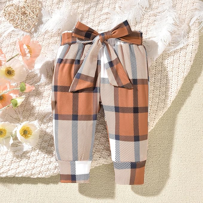 Aalizzwell Preemie Newborn Infant Baby Girls Clothes Ribbed Romper Bodysuit Pants Set Fall Winter Outfits