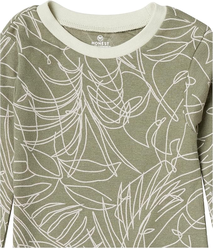 HonestBaby 4 Piece Pajamas Sleepwear Pjs 100% Organic Cotton for Infant Baby and Toddler Boys, Girls, Unisex