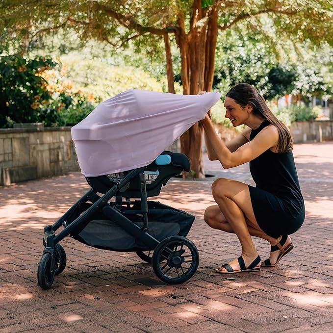 Milk Snob Original 5-in-1 Luxe Nursing Cover in Lavender - Added Privacy Breastfeeding Cover, Car Seat Cover for Carrier, Stroller, High Chair, Shopping Cart, Lounger Canopy, Newborn Essentials