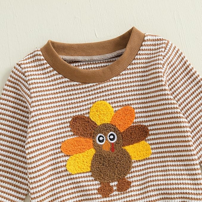 CIYCUIT Toddler Baby Boy Outfits Striped Sweatshirt Pants Clothes Set