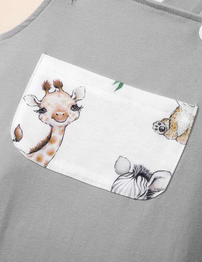 Baby Boy Clothes Long Sleeve Animal Plaid Romper + Overalls Infant Boy Clothes 2PCS Fall Winter Outfits