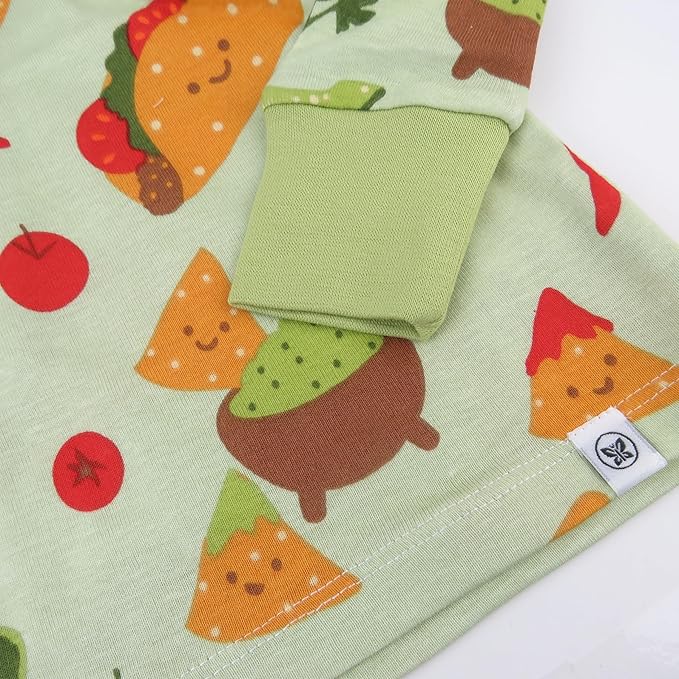 HonestBaby 4 Piece Pajamas Sleepwear Pjs 100% Organic Cotton for Infant Baby and Toddler Boys, Girls, Unisex